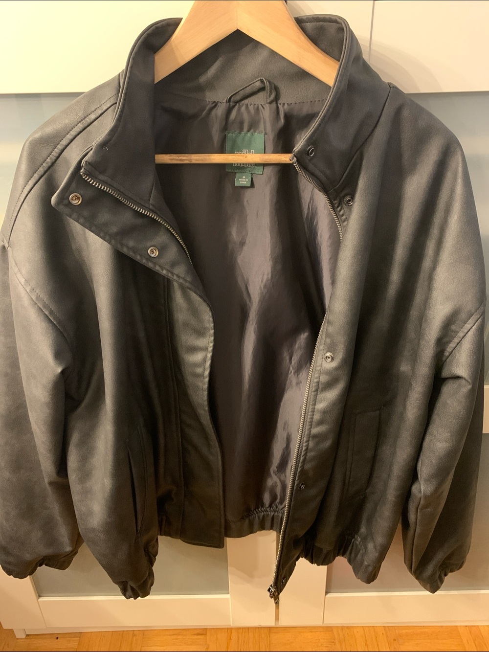 Women’s wild fable Black Leather Bomber Jacket